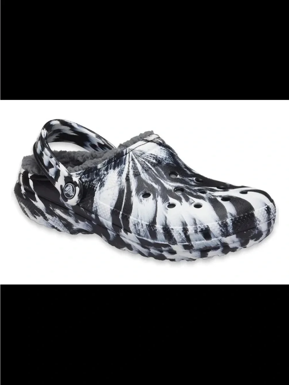 CROCS White & Black Marble Classic Clog